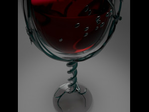 Glass goblet with vine Modello 3D