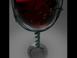 Glass goblet with vine 3D Model