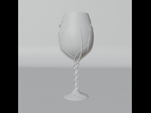 Glass goblet with vine Modello 3D