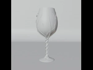 Glass goblet with vine 3D Model