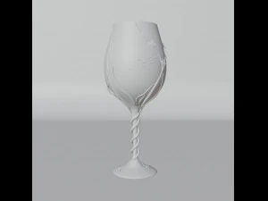 Glass goblet with vine 3D Model