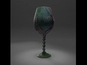 Glass goblet with vine 3D Model