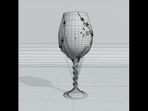 Glass goblet with vine Modello 3D