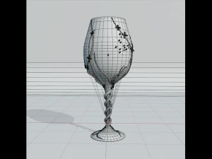 Glass goblet with vine 3D Model