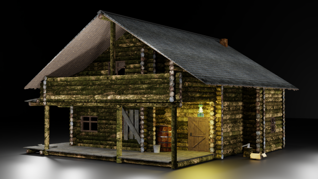 Forest hut 3D Model .c4d .max .obj .3ds .fbx .stl .blend 