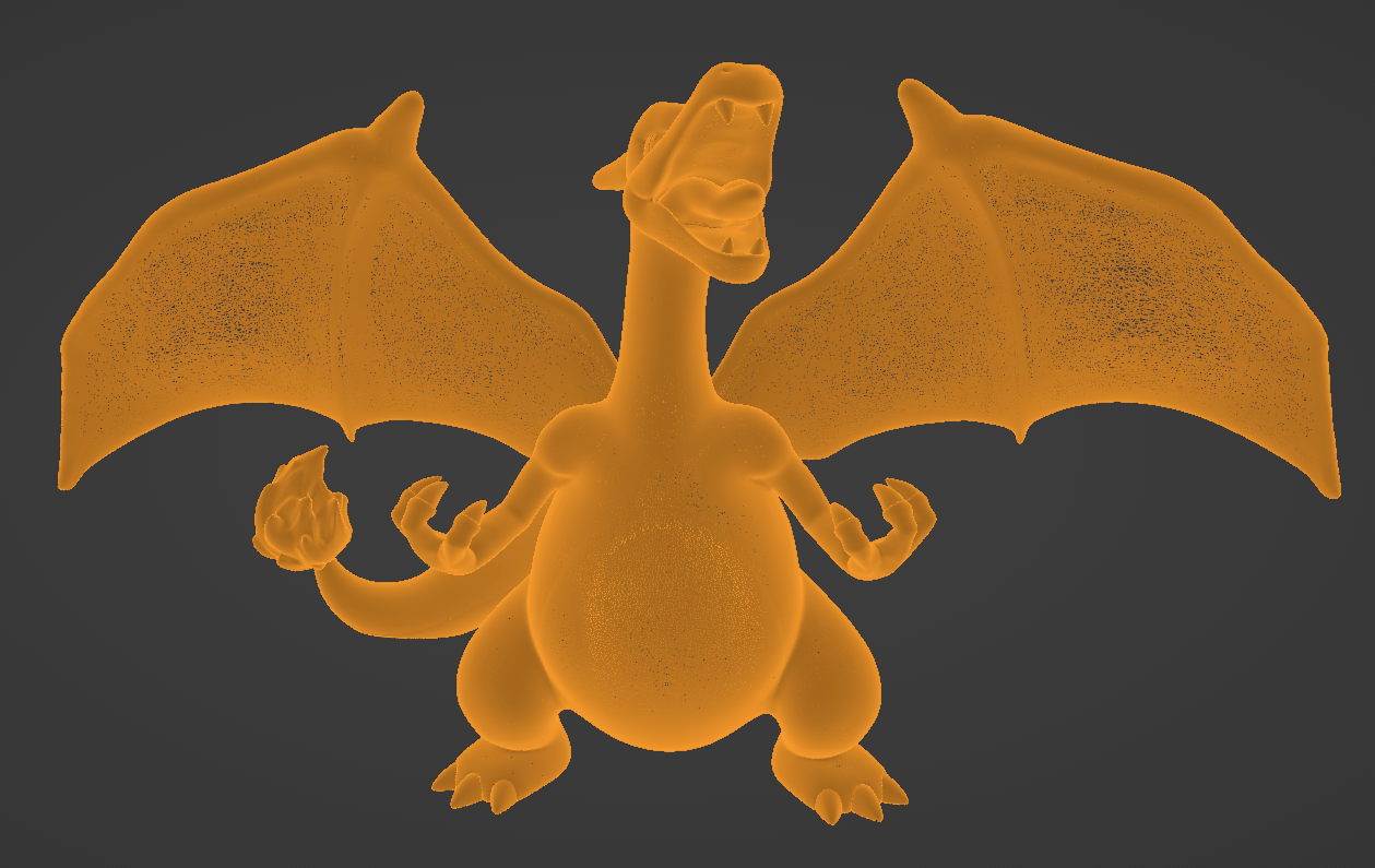 Charizard XY and Rock 3D model rigged