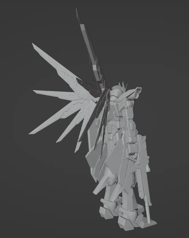 Gundam Freedom 3D 3D Model .c4d .max .obj .3ds .fbx .stl .blend