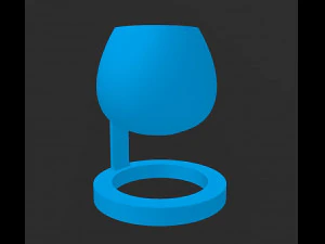 Y&uuml;zen Şarap Bardağı 3D Baskı Modeli