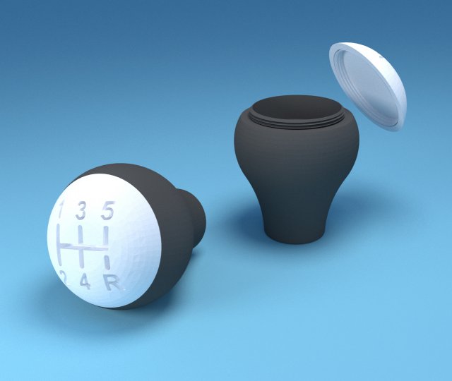 Gear Shifter Knob Container 3D प्रिंट मॉडल .c4d .max .obj .3ds .fbx .stl .blend 