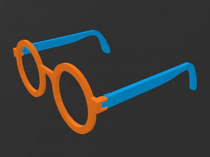 Round Frame Sunglasses Shades 3D Model