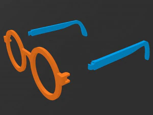 Round Frame Sunglasses Shades 3D Model