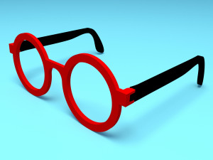 Round Frame Sunglasses Shades 3D Model