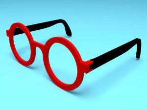 गोल फ़्रेम धूप का चश्मा शेड 3D मॉडल