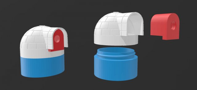 Igloo Storage Container Concept 3D Model .c4d .max .obj .3ds .fbx .stl .blend 