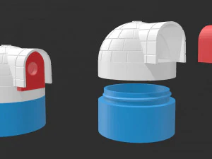 冰屋存储容器概念 3D 模型