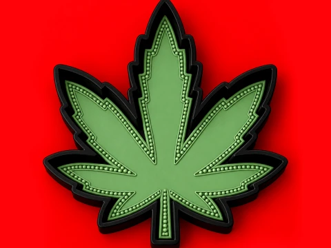 Concept Art Weed Leaf Tray Model Cetak 3D