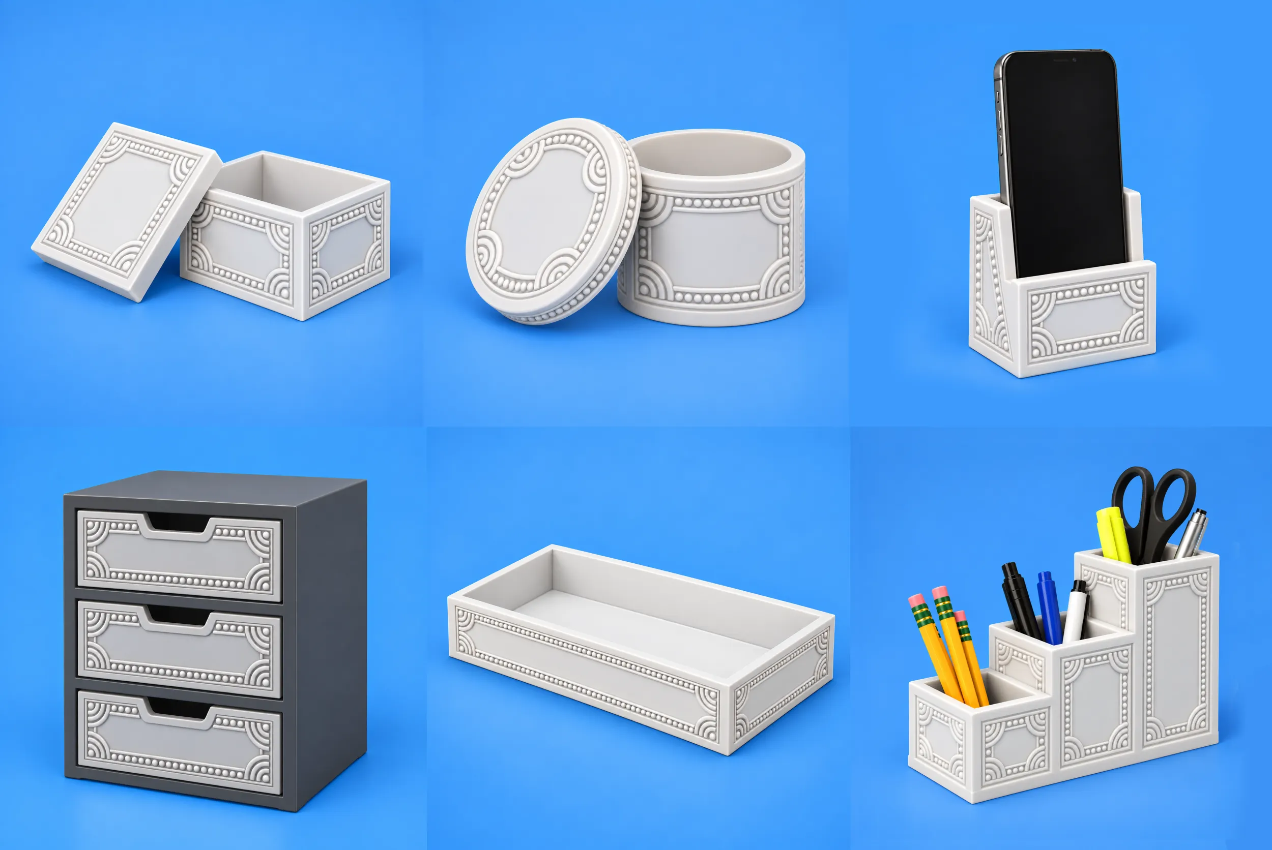 Decorative Ornate Collection 3D Print Model .c4d .max .obj .3ds .fbx .stl .blend