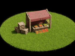 Medieval Market Stall 3D Model