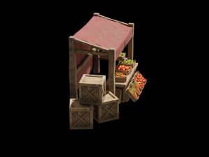 Medieval Market Stall 3D Model
