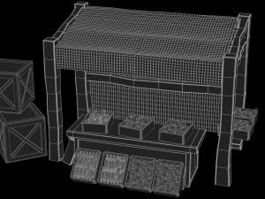Medieval Market Stall 3D Model