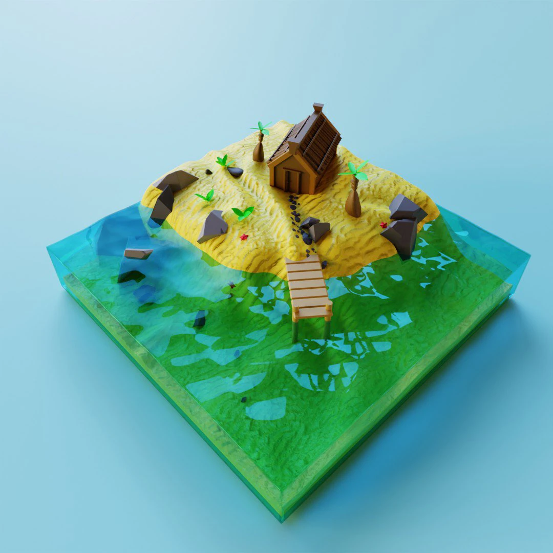 Lucky Island 3D Model .c4d .max .obj .3ds .fbx .stl .blend 