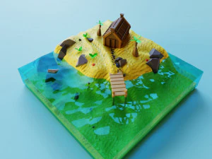 Wyspa Szczęśliwa Model 3D