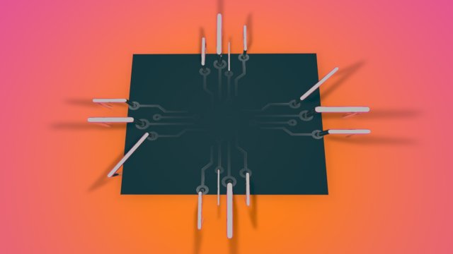 Placa Microchip 3D Модель .c4d .max .obj .3ds .fbx .stl .blend 