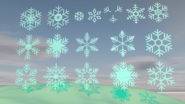 Copos de Nieve - Snowflakes Free 3D Model .c4d .max .obj .3ds .fbx .stl .blend 