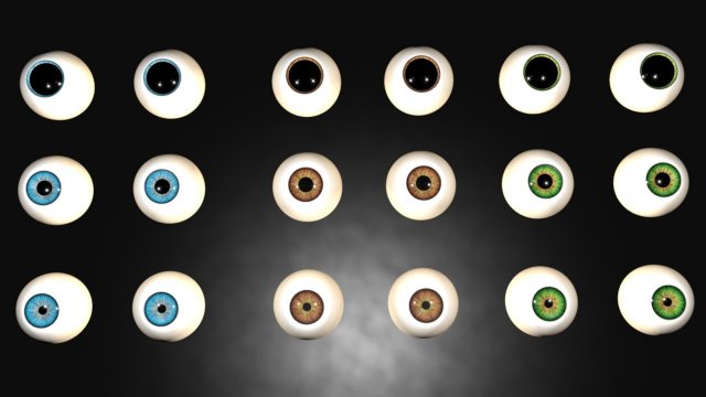 Ojos azul cafe y verde 3D-Modell .c4d .max .obj .3ds .fbx .stl .blend 
