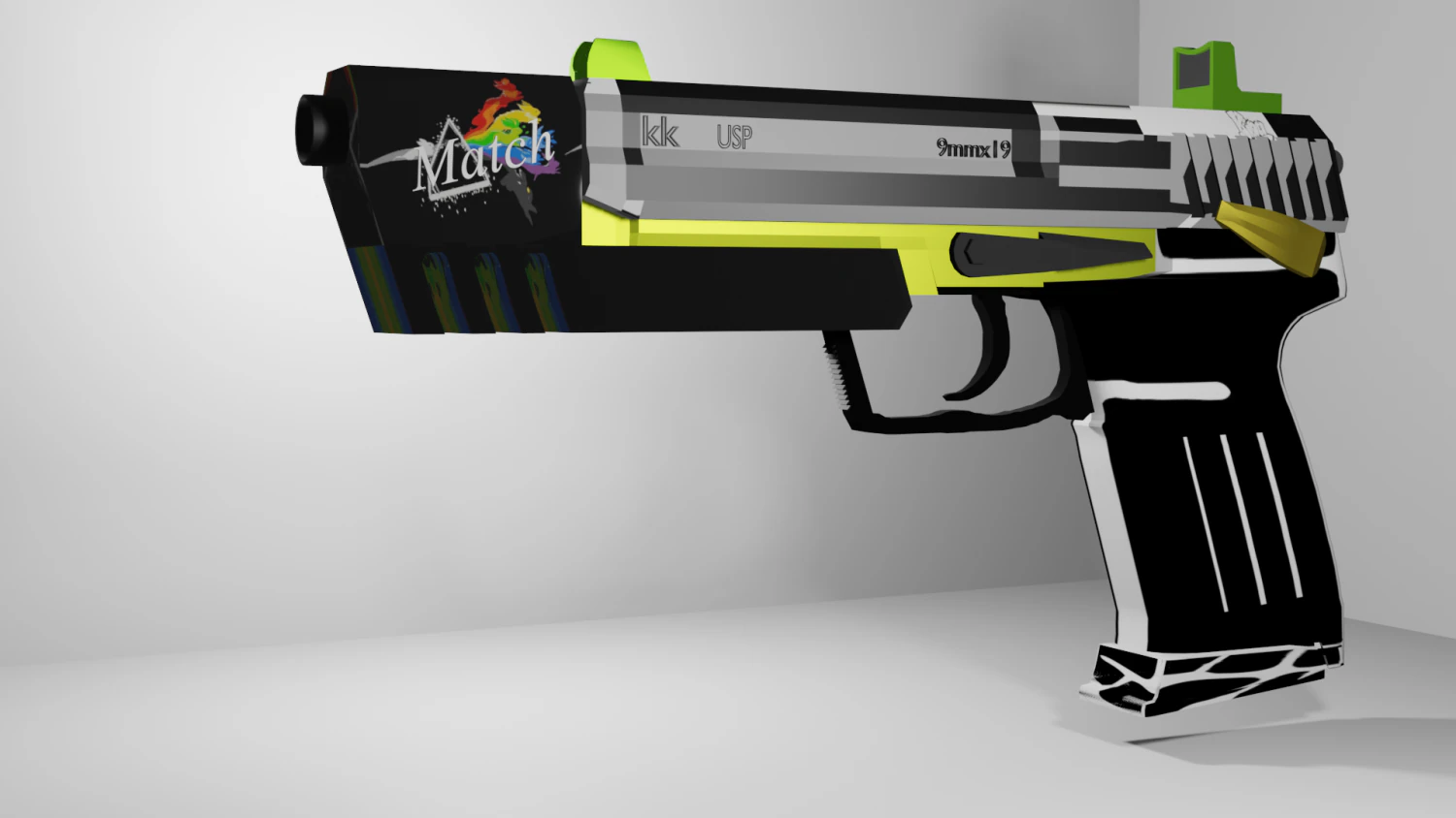USP weapon skin 3D Model .c4d .max .obj .3ds .fbx .stl .blend