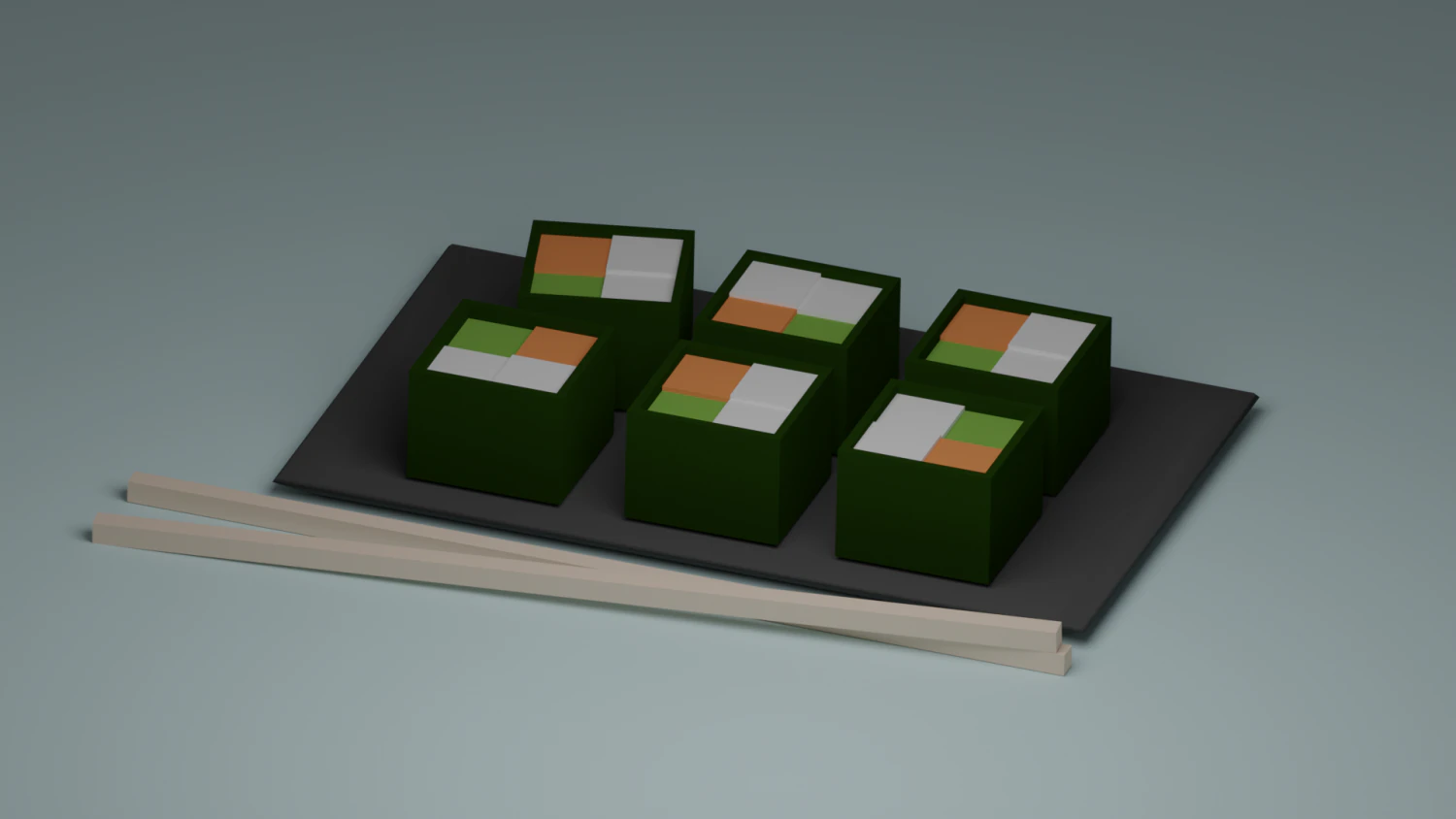 Sushi - low poly 3D Model .c4d .max .obj .3ds .fbx .stl .blend