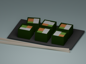 Sushi - low poly Modelo 3D