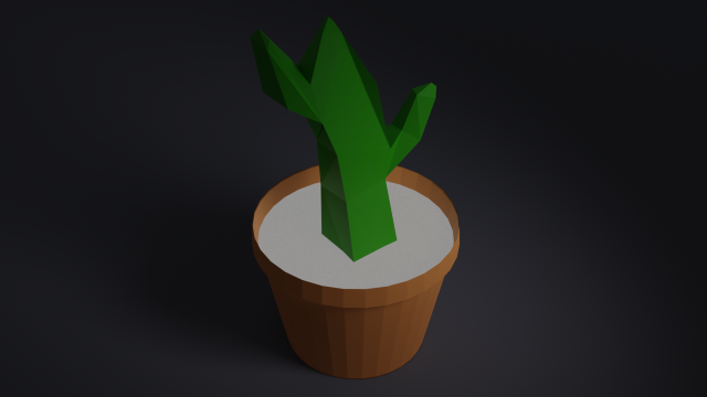 Low Poly Cactus 3D Model .c4d .max .obj .3ds .fbx .stl .blend 