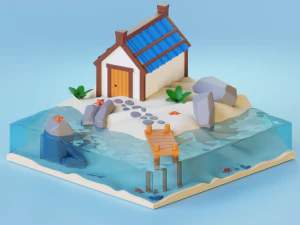 Casa sulla riva Modello 3D