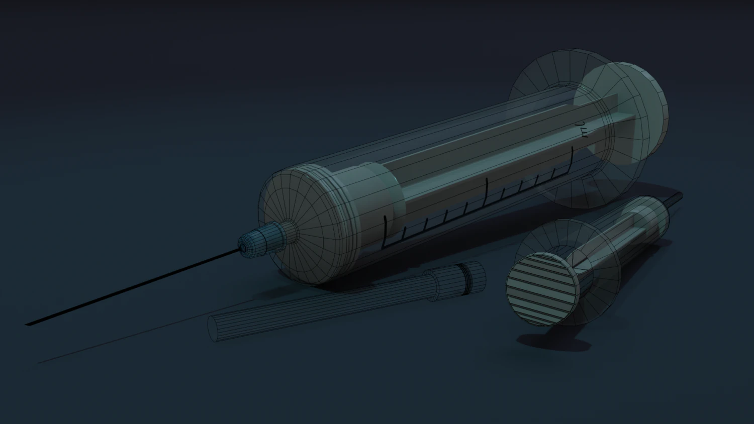 Medical syringes Low-poly 3D Model .c4d .max .obj .3ds .fbx .stl .blend