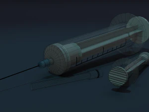 Tıbbi şırıngalar D&uuml;ş&uuml;k Poli 3D Model