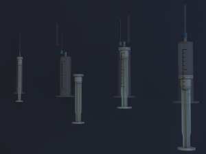 Medical syringes Low-poly Modelo 3D