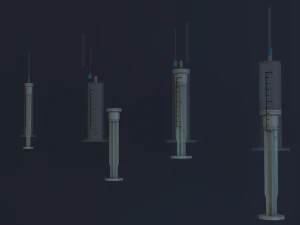 Medical syringes Low-poly 3D Model