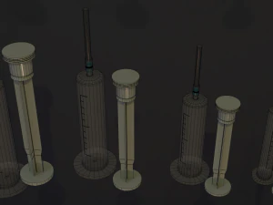 Medical syringes Low-poly 3D Model