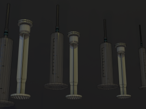 Medical syringes Low-poly Modelo 3D