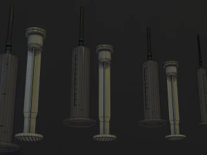 Medical syringes Low-poly 3D Model