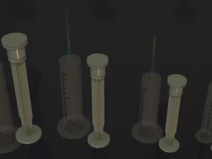 Medical syringes Low-poly 3D Model