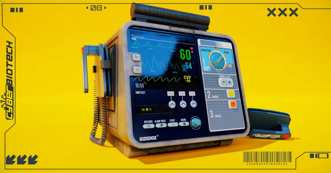 GV SCIFI CONSOLE 006 Desfibrilator 3D Model .c4d .max .obj .3ds .fbx .stl .blend