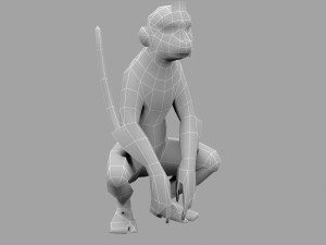 Aniamted monkey 3D-Modell