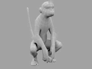 Aniamted monkey 3D Model