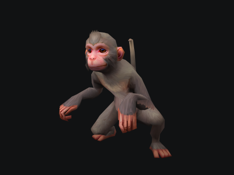 Aniamted monkey 3D-Modell