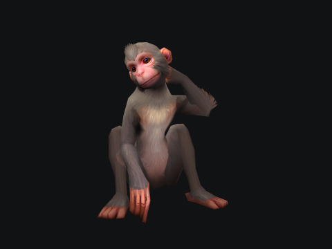 Aniamted monkey 3D-Modell