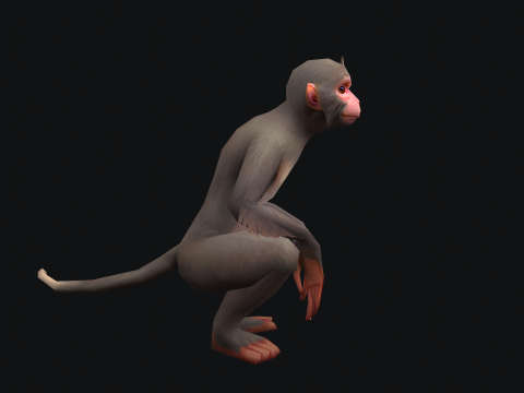 Aniamted monkey 3D-Modell