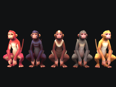 Aniamted monkey 3D-Modell