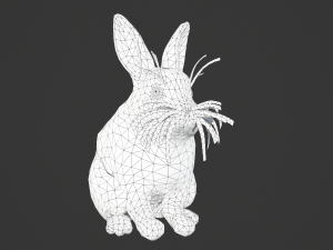 Animated white rabbit 3D Model